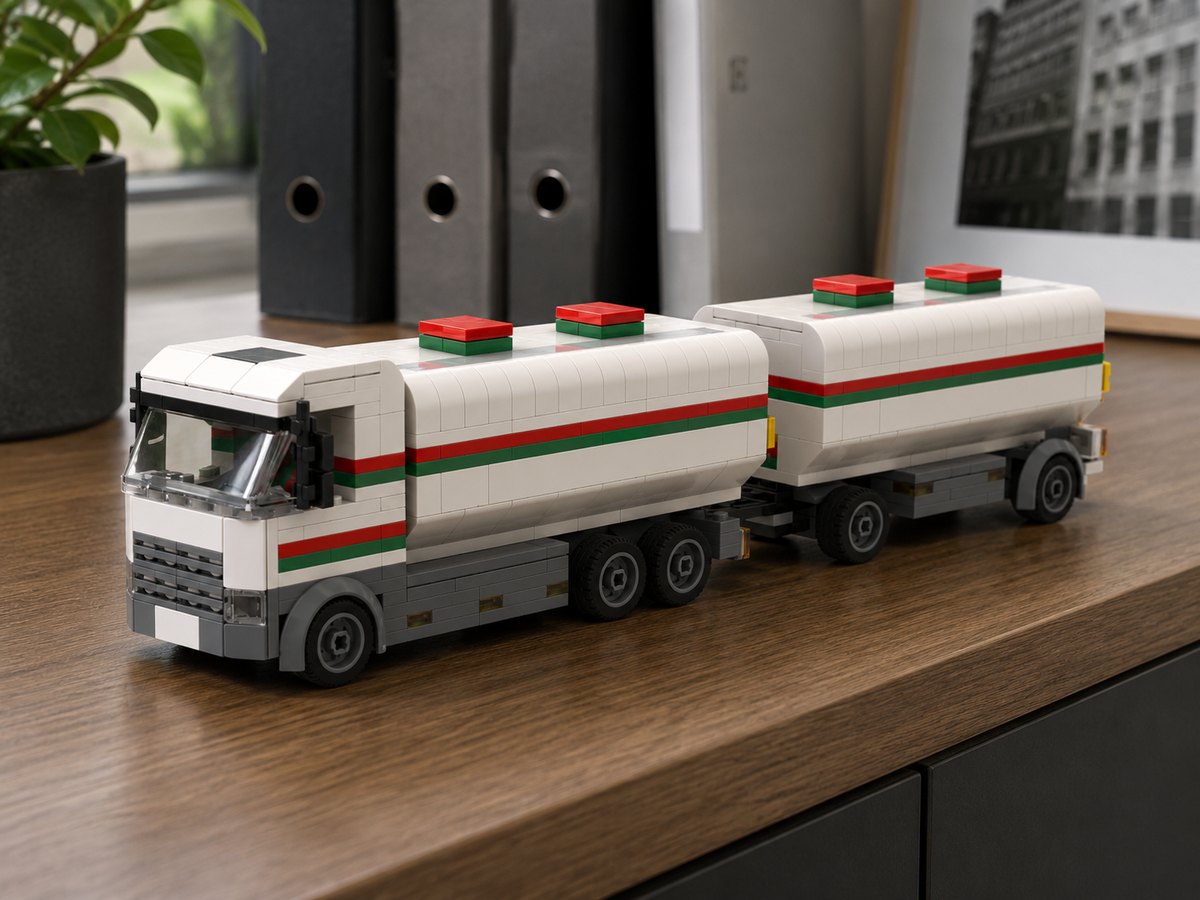 Firmenfahrzeug als individuelles Klemmbaustein-Modell