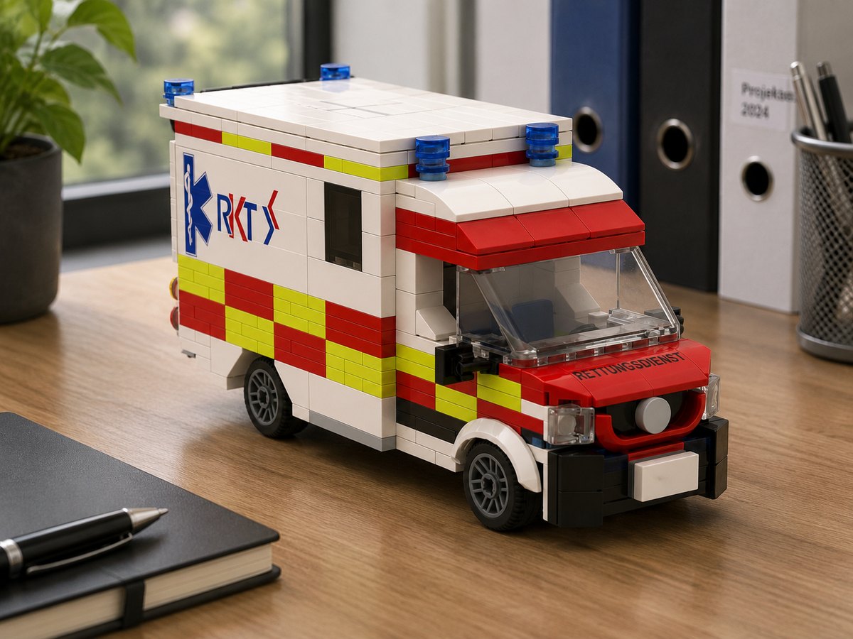 Rettungswagen Modell mit individueller UV-Bedruckung