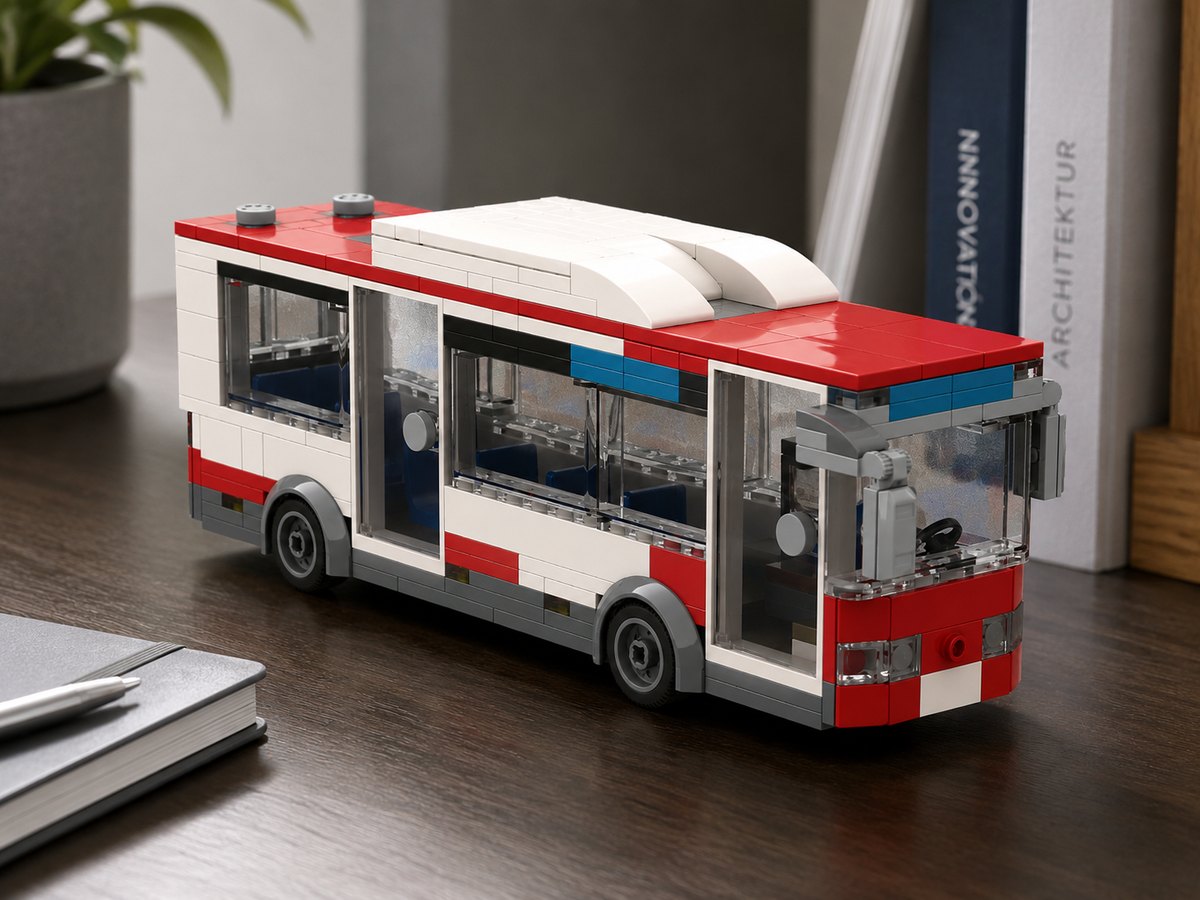 Kommunales Fahrzeug als individuelles Klemmbaustein-Modell